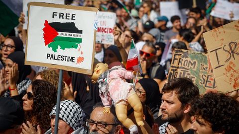 Manifestacin en apoyo a Gaza en Barcelona
