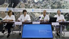 Clara Olveira, �lvaro Mena, Luis Verde y Carlos Nieto, en la presentaci�n del balance de listas de espera del pirmer semestre del 2026 en el �rea sanitaria de A Coru�a y Cee