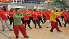 El maestro Fu Qingquan (izquierda), y Jos� Gago (derecha) en una de las jornadas del curso internacional de taich�