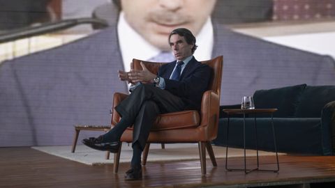Jos Mara Aznar durante la grabacin del documentalLa ltima llamada
