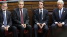 Rajoy, Zapatero, Aznar y Gonz�lez, en el Congreso en el 40 aniversario de la Constituci�n.
