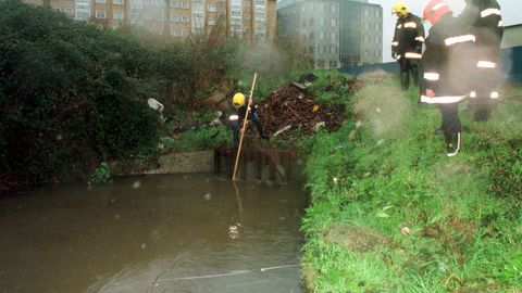 Crecida del río Monelos en el año 1999.