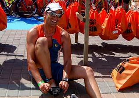 Hilario Arias, al t�rmino del Iroman que disput� en Palma de Mallorca