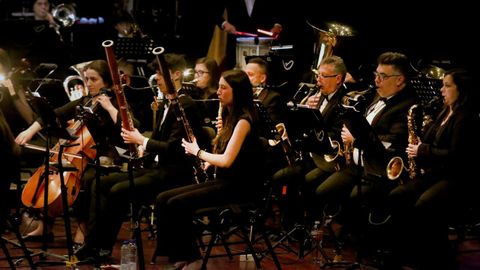 Concierto de la banda municipal de m�sica de Vilagarc�a el pasado mes de mayo en el auditorio.