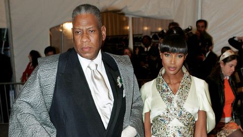 Andre Leon Talley, con Naomi Campbell en la gala del MET del a�o 2006