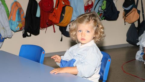 Leonor, en su primer da en la guardera de la Guardia Real, en septiembre del 2007