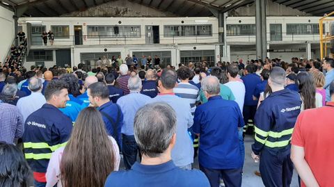 Los trabajadores se reunieron en asamblea en el garaje del astillero ferrolano
