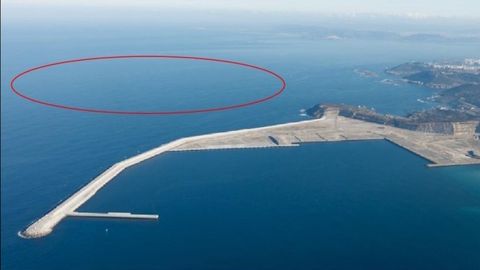 Superficie en la que estaba prevista la plataforma experimental de e&oacute;lica marina, en las inmediaciones del puerto exterior de punta Langosteira