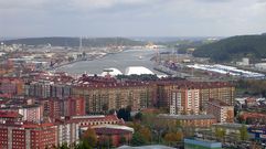 La r�a y el puerto de Avil�s.La r�a y el puerto de Avil�s