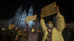 Imagen de la manifestaci�n por el D�a de la Mujer (8M) de este 2022 en Santiago
