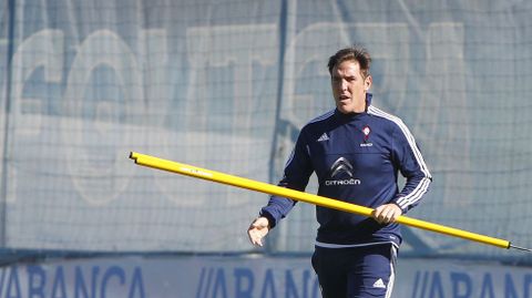 Eduardo Berizzo, en el entrenamiento de hoy