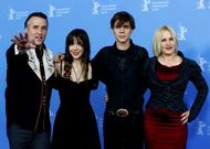 Linklater, con su hija y los actores Coltrane y Arquette.