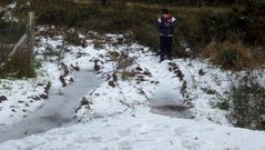 Nieve en las zonas altas de la monta�a de A Coru�a