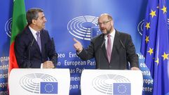 El presidente del Parlamento Europeo, a la derecha, junto al presidente b�lgaro