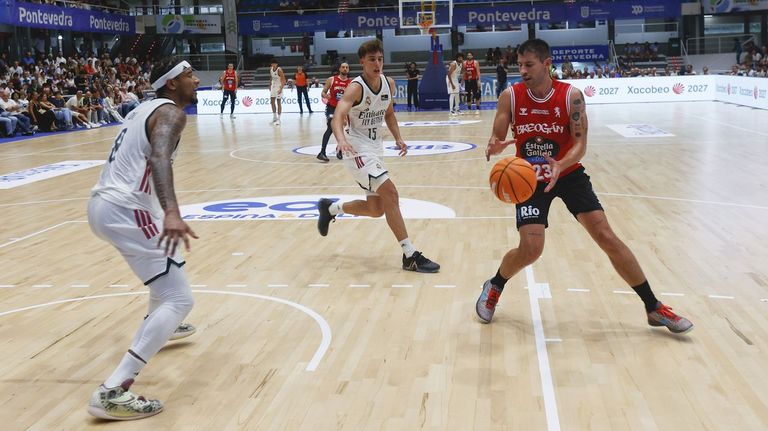 Erik Quintela en el partido en Pontevedra ante el Real Madrid