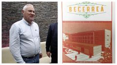 Manuel Martínez, alcalde independiente de Becerreá. Al lado, el reverso de uno de los naipes.