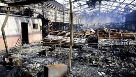 La nave de Al Volante qued� totalmente calcinada