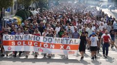 Manifestación de los trabajadores del metal el pasado 28 de junio en Vigo.