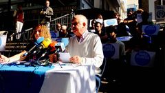 Rueda de prensa de la Marea Atlántica en la plaza de Azcárraga