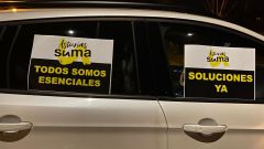 La protesta de Asturias Suma, a primera hora de la ma�ana en Gij�n