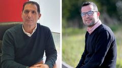 Javier Gonz�lez, portavoz de Espazo Com�n en Mazaricos (i), y Jos� Manuel Caama�o, del PP de Mazaricos (d)