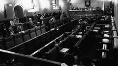 Sesin del Parlamento de Galicia en el Pazo de Fonseca en los aos 80