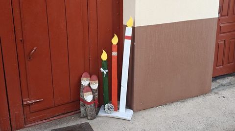 Detalle de la decoraci�n navide�a en O Castelo.