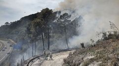 Incendio forestal en el pulm�n de� Cenlle