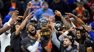 Los Knicks celebran su clasificaci�n para las Finales de la NBA.