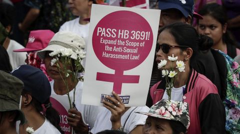 Marcha de protesta en Filipinas.