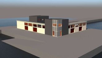 Recreaci�n virtual exterior del futuro Museo dos Naufraxios