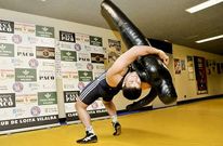 Jos� Cuba, ejercit�ndose durante un entrenamiento en el Auditorio de Vilalba.