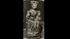 Imagen de la talla robada en 1974 en la iglesia de Santa Mar�a de Cornanda, en Bri�n<br />
