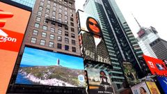 Proyeccin de un vdeo de Corua Martima en Times Square