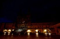 La catedral y la plaza del Obradoiro a oscuras por la �hora del planeta� del 2011.