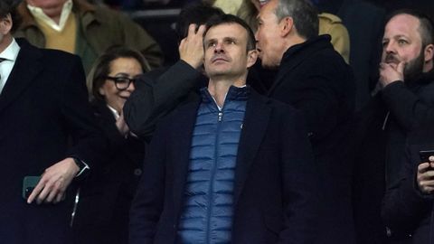 Jon Uriarte, presidente del Atlhetic Club, en el palco durante un partido.