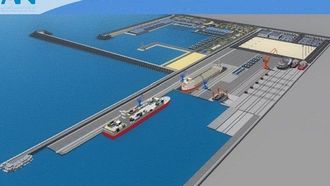 Imagen del macroproyecto del nuevo astillero de Casablanca, que tendr� un dique seco de 244 metros de largo y cuya explotaci�n se resolver� en semanas.