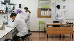 Imagen de archivo de una clase del ciclo de FP superior de Vitinicultura en el IES do Ribeiro