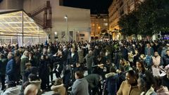 Estado que presentaba la Praza da Mari�a hace un a�o durante la rosconada