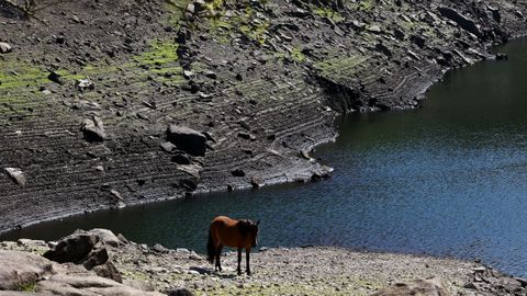 El embalse de Ba&iacute;&ntilde;a, en Baiona, a un tercio de su capacidad. El concello aplica desde esta semana restricciones y medidas de ahorro del agua, equivalentes a las previstas para un escenario de alerta, ante la evoluci&oacute;n negativa de los indicadores hidrol&oacute;gicos.