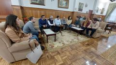 Un momento de la reuni�n de la directiva de Ribeira Sacra Next con Javier Arias en el Ateneo Casino