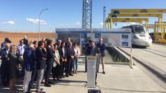  En la imagen, acto del ministro �balos para recorrer en un tren con tracci�n di�sel el tramo entre Zamora y Pedralba, que finalmente se inaugurar� la pr�xima primavera.