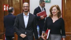 La presidenta del Congreso, Francina Armengol, y el vicepresidente primero, Alfonso Rodr�guez G�mez de Celis, llegan a la reuni�n de la Mesa del Congreso. 
