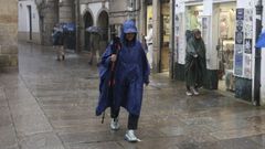 Peregrinos en Compostela, nunha foto tomada o pasado 9 de maio.