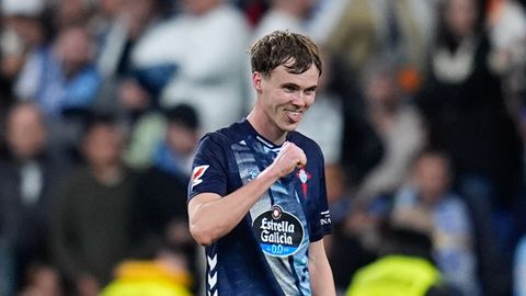 Williot Swedberg, celebrando uno de sus goles con el Celta ante el Real Madrid.