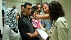 Foto de archivo de solicitantes de asilo en Madrid