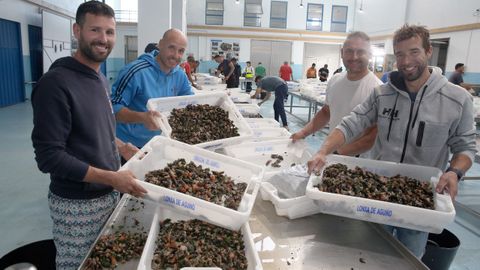 Inicio de la campa�a del percebe en Agui�o