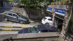 Acceso al p�rking de la Praza de Galicia, en Santiago