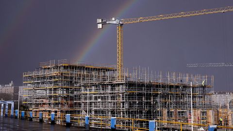 Vista de los edificios en construcci�n de Residencial Casablanca