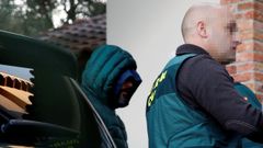 Agentes de la Guardia Civil han trasladado al detenido como presunto inductor del asesinato del concejal de Llanes (Asturias) Javier Ardines a la vivienda que posee en la parroquia de Belmonte de Pr�a, muy cercana al que era lugar de residencia del edil, para realizar un registro